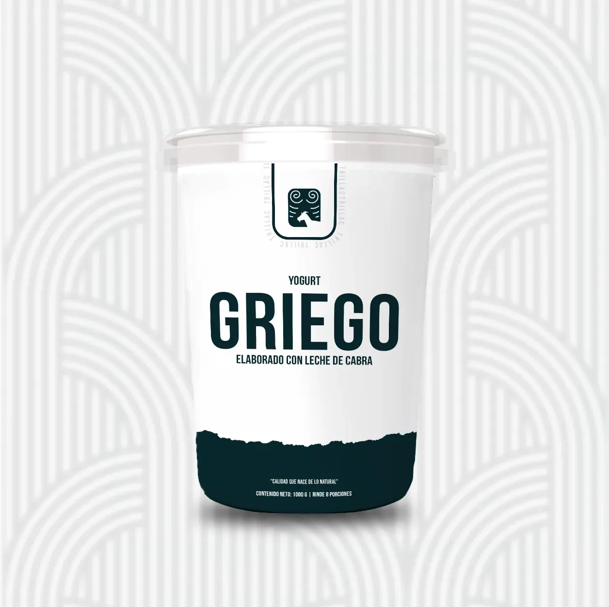 Pote de Yogurt Griego Trillac elaborado con leche de cabra